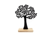 Black Tree On Wooden Base 26cm