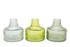 3asst  Ribbed Glass Vase 11cm