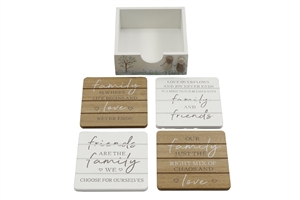 Set Of 4 Friends And Family Coasters