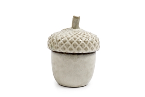 Ceramic Acorn Pot With Lid 13.55cm