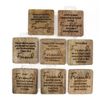 8asst Mango Wood Coasters With Sayings 10cm