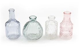 Set Of 4 Glass Vases 12cm