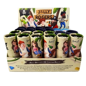 Jolly Rogers Pirate Colouring Pencil Pots