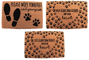 Pet Themed Doormat 3 Asst