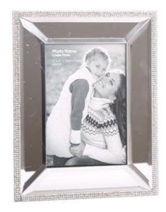 Mirror Photo Frame With Glitter Beads 4x6