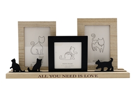 Photo Frame Set On Base With Cats