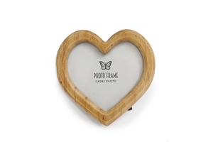 Wooden Heart Photo Frame 14cm
