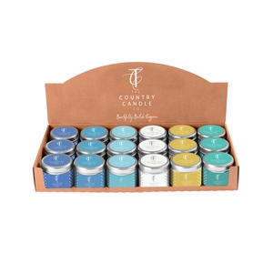 Collection 1 Blue Polka Dot Selection Tin Candles CDU x18 (with free display box)