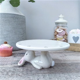 DUE MID JANUARY Ceramic Rabbit 6" Cakeplate 17cm - Grey