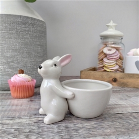 DUE MID JANUARY Single Rabbit Ceramic Snack Bowl 13cm - Grey