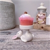 DUE MID JANUARY Ceramic Rabbit Candle Holder / Cupcake Holder - Grey