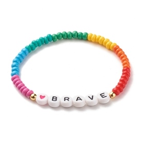 Beaded Rainbow Bracelet - Brave