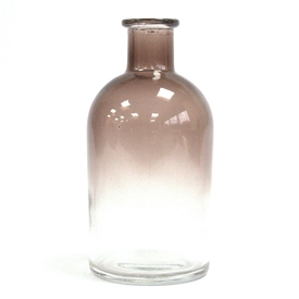 Round Antique Glass Bottle/Vase - Charcoal 13cm