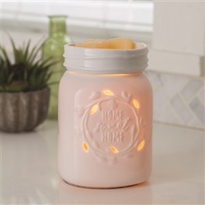 25W Large Mason Jar Electric Wax Melter - Home Sweet Home 14cm