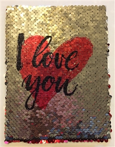 Red Heart Sequin Card 18cm