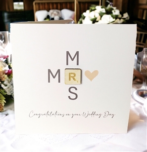 Scrabble Piece Card - Mr And Mrs 15.2cm