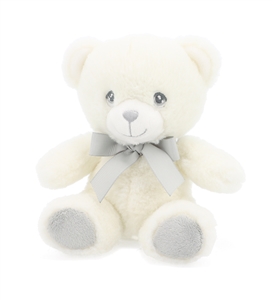 Plush White And Grey Bear Made With Recycled Plastics 15cm