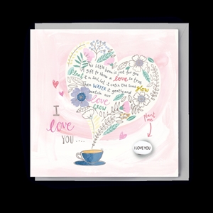 Card With Magic Growing Bean - Love You Poem