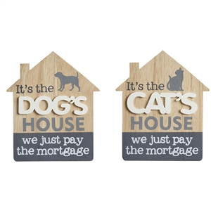 It's The Pets House Sign 2 Assorted 15cm