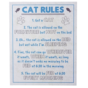 Cat Rules Sign