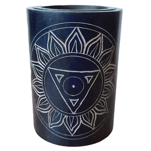 Dark Blue Soapstone Chakra Oil Burner 9cm