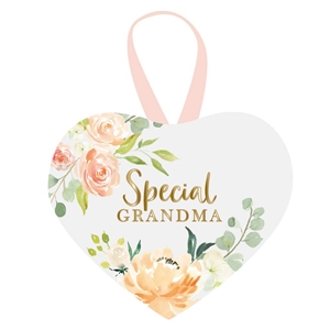 Peaches & Cream Mirror Heart Plaque ï¿½ Grandma