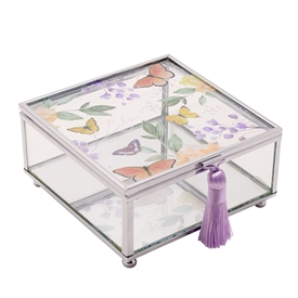 Sophia Glass Trinket Box - 12.5cm