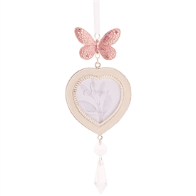 Sophia Pink Butterfly Hanging Frame 2x2