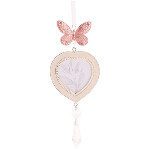 Sophia Pink Butterfly Hanging Frame 2x2