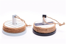 Nautical Theme Set Of 4 Wooden Coasters With Holder