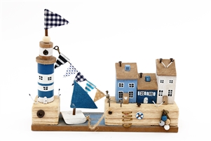 Seashore House & Light House Ornament 23cm