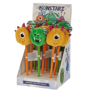 Monster Pom Pom Pencils SOLD IN 12's