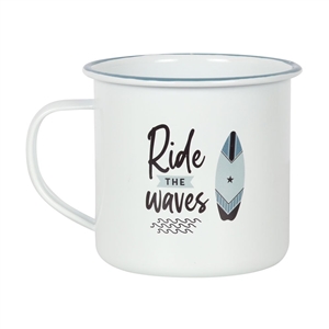 Enamel Ride The Waves Mug 12.5cm