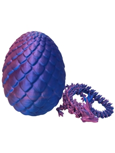 3D Printed Dragon In Egg Ornament/Fidget Toy - Purple/Blue