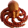 3D Printed Octopus Ornament/Fidget Toy - Red/Gold 26cm