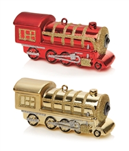 15cm Red And Gold Train Dec - 2 Assorted