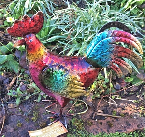 Ray the Vivid Metal Rooster 27cm