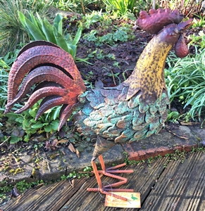 Ricky the Rustic Metal Rooster 42cm (A)