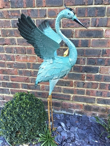 Harold the Blue Metal Heron 102cm