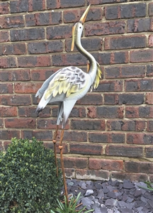 Hattie the White Metal Heron 97cm