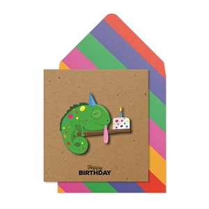 Birthday Chameleon Card 16cm