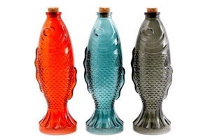 Decorative Coloured Koi Fish Bottle With Cork Stopper 26cm