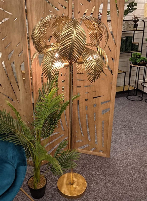 Retro Gold Palm Tree Floor Lamp 140cm