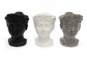 Greek Goddess Planter 3 Assorted 21x13cm