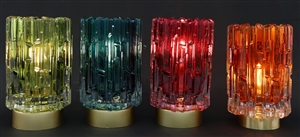 Coloured Glass Iceberg Lamp 18cm 4 Assorted
