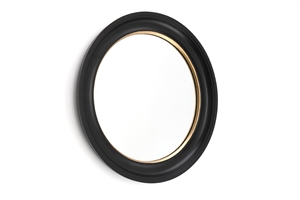 Large Black Wood Mirror 38cm