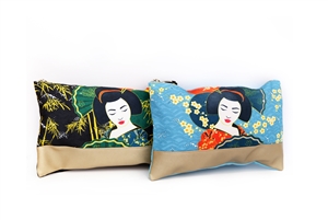 Small Canvas Geisha Toiletry Bag 2 Assorted designs