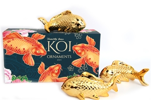 Koi Fish Ceramic Wall Ornament Set of 3