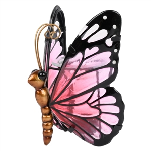 DUE JULY Butterfly Wax Burner / Oil Burner with Glass Wings - Cerise