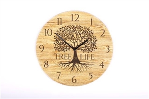 Mdf Wood Tree Of Life Wall Clock 30cm